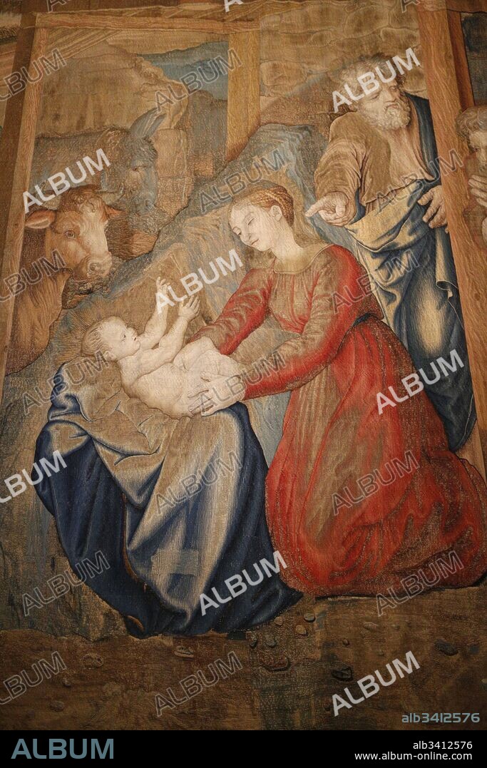 Tapestry depicting the nativity, Gallery of Tapestries, Vatican Museum.