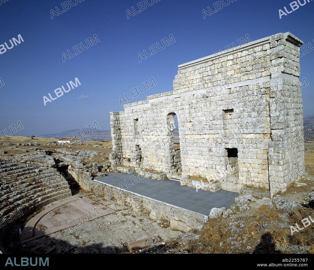 MALAGA. RONDA. RUINAS DEL TEATRO ROMANO DE ACINIPO. ARTE ROMANO.