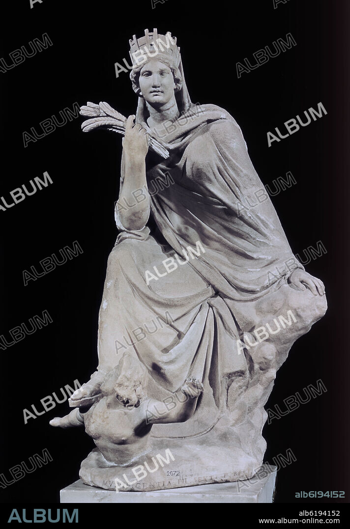 TYCHE O FORTUNA DE ANTIOQUIA, COPIA ROMANA DEL ORIGINAL DE EUTIQUIDES DEL SIGLO III AC.