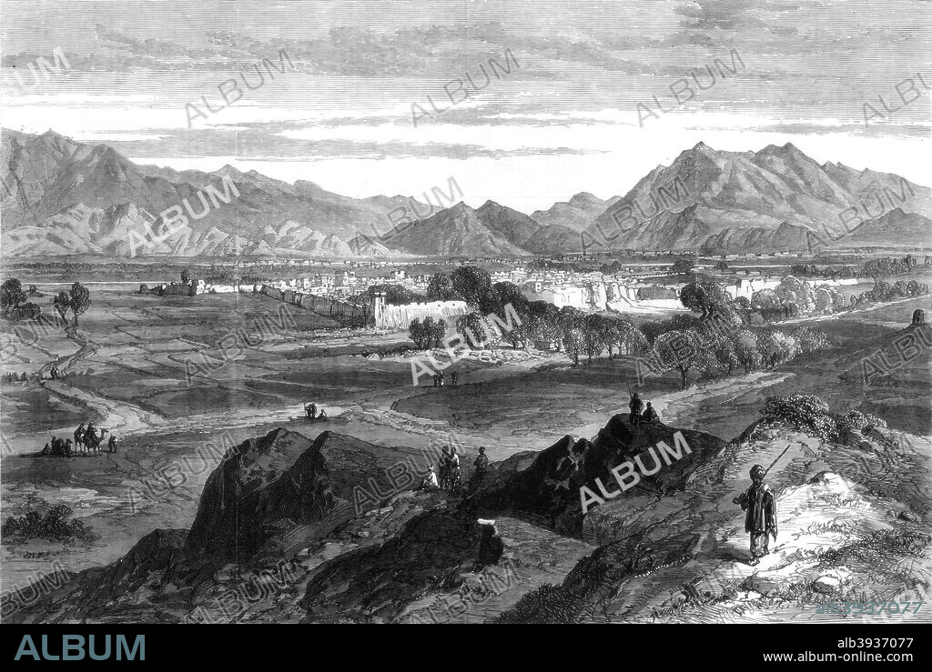 The Afghan War: Jalalabad from Piper's Hill, Afghanistan, 1879. A print from The Illustrated London News, (8 February 1879).