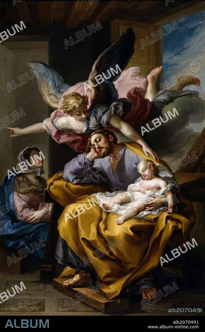 VICENTE LOPEZ PORTAÑA. Vicente López Portaña / 'El sueño de San José', 1805, Escuela Española, Óleo sobre Lienzo, 187 cm x 118 cm, P07735.
