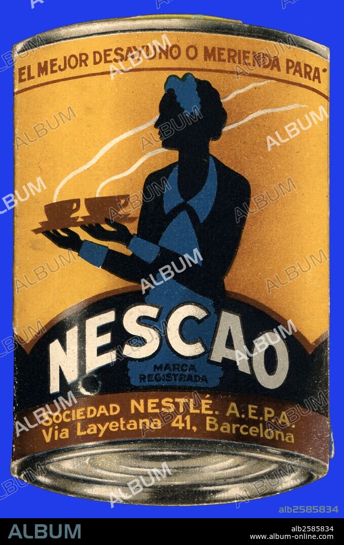 Publicidad de Nescao, producto de Sociedad Nestlé. Años 1930.