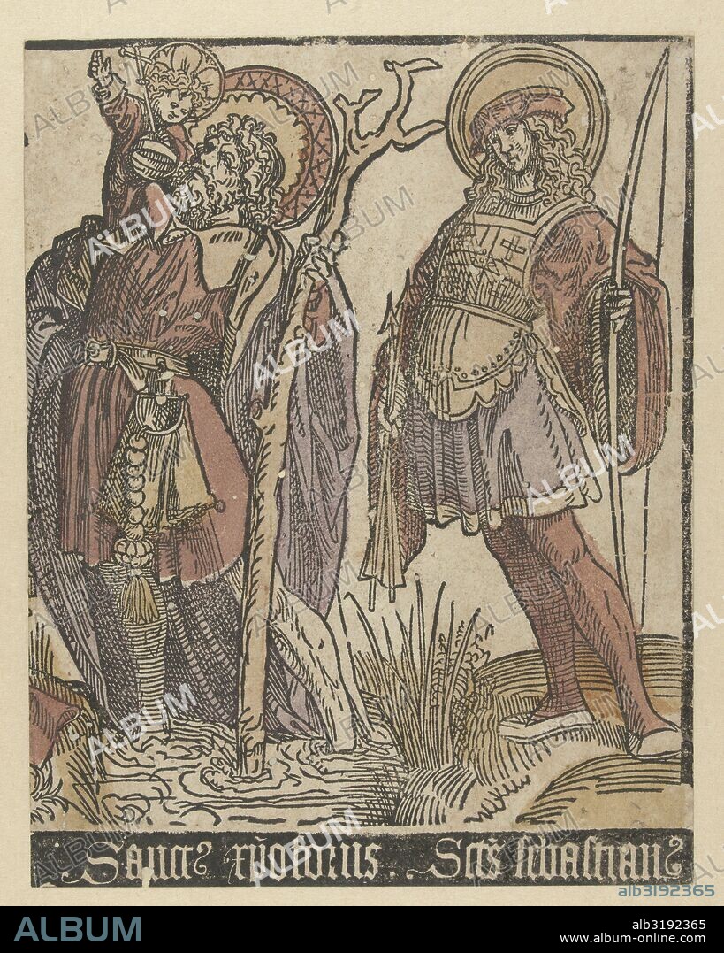 The Saints Christopher and Sebastian, print maker: Jacob Cornelisz van Oostsanen.