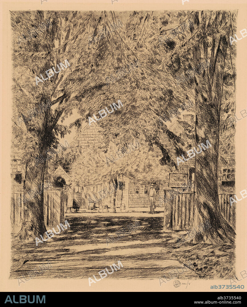 CHILDE HASSAM. An Easthampton Idyll. Dated: 1923. Dimensions: plate: 22.54 × 19.05 cm (8 7/8 × 7 1/2 in.)  sheet: 31.75 × 24.77 cm (12 1/2 × 9 3/4 in.). Medium: etching in black on wove paper.