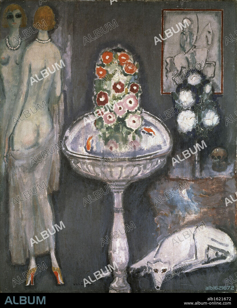 Nude With Vase And Flowers by Kees van Dongen, 1917, 1877-1968, France, Paris, Centre Georges Pompidou, Musee National d'Art Moderne.