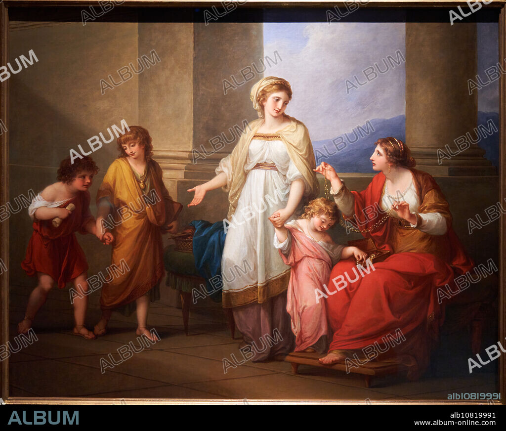 Cornelia, Mother of the Gracchi, pointing to her Children as her Treasures, Hacia 1785, Angelica Kauffmann (1741-1807).