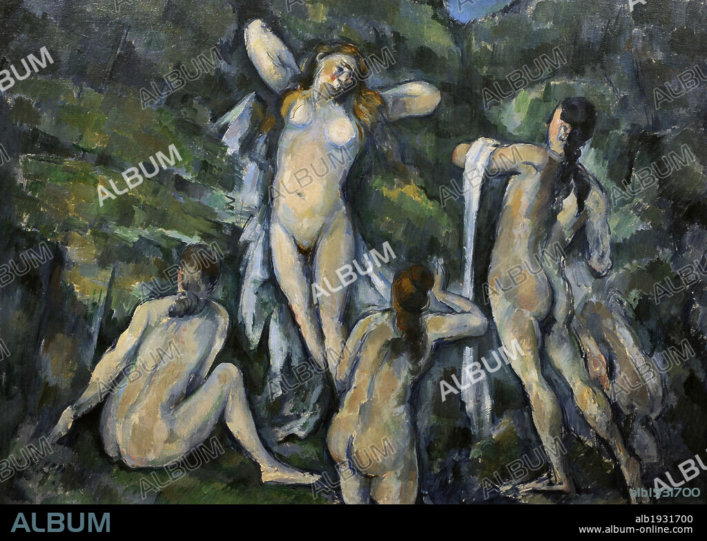 PAUL CEZANNE (1839-1906). FRENCH PAINTER.. Paul Cezanne (1839-1906). Pintor postimpresionista francés. Mujeres Bañándose, 1900. Oleo sobre lienzo. Museo Carlsberg Glyptotek. Copenhague. Dinamarca.