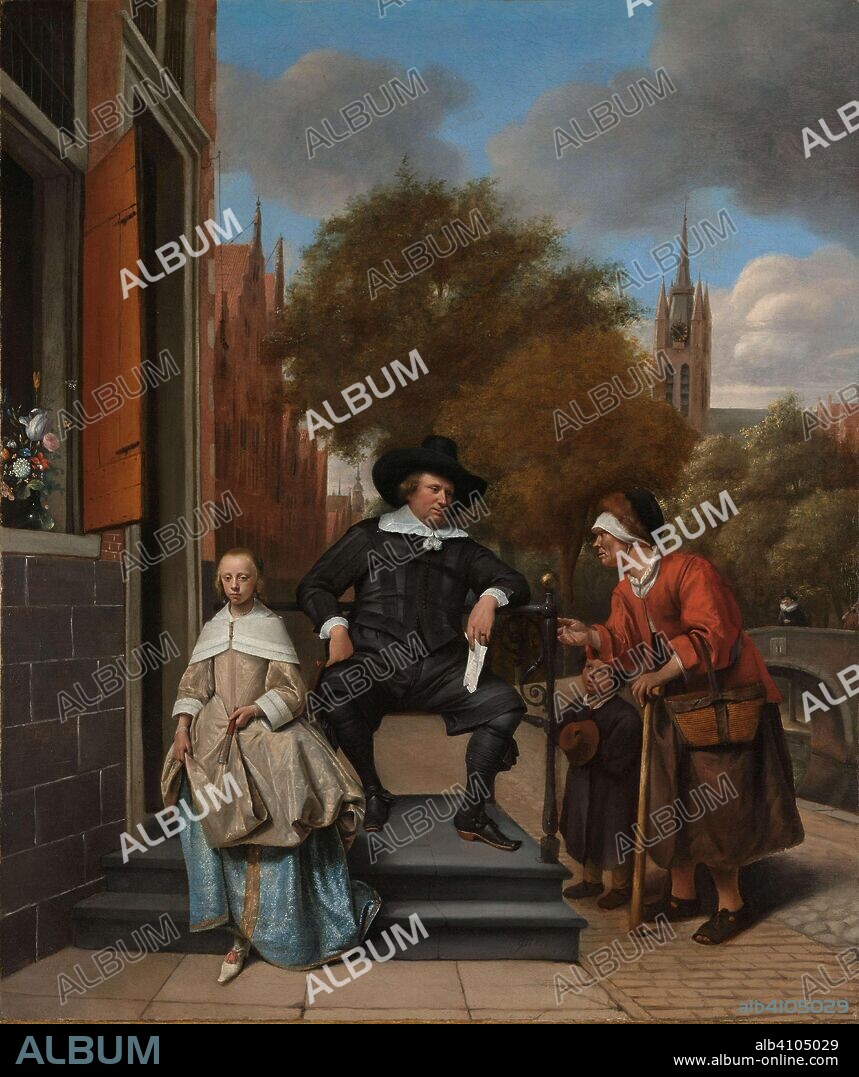 JAN HAVICKSZ. STEEN (MENTIONED ON OBJECT). Adolf and Catharina Croeser, Known as 'The Burgomaster of Delft and his Daughter'. Portret van Adolf en Catharina Croeser aan de Oude Delft, bekend als 'De burgemeester van Delft en zijn dochter'. Dating: 1655. Measurements: h 106 cm × w 96 cm × d 8 cm.