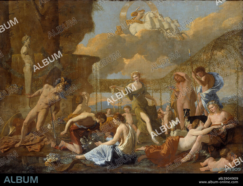 NICOLAS POUSSIN. The Empire of Flora. Date/Period: 1631. Painting. Oil on canvas. Height: 1,310 mm (51.57 in); Width: 1,810 mm (71.25 in).