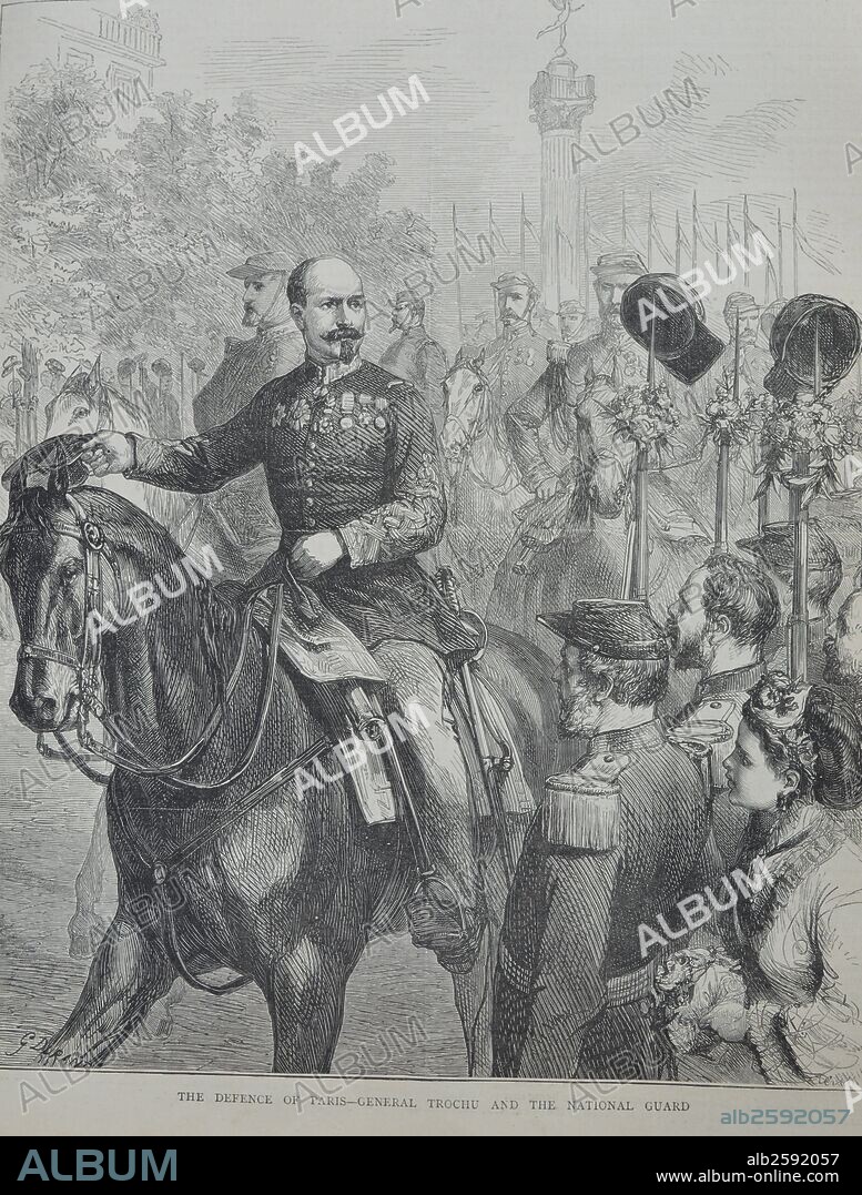 Engraving depicting General Louis Jules Trochu (1815 - 1896). French military leader and politician. Dated 1870 .