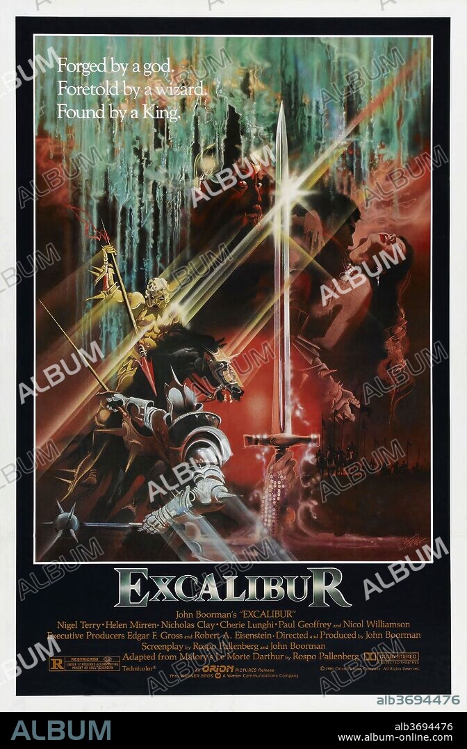 Poster de EXCALIBUR, 1981, dirigida por JOHN BOORMAN. Copyright ORION/WARNER BROTHERS.