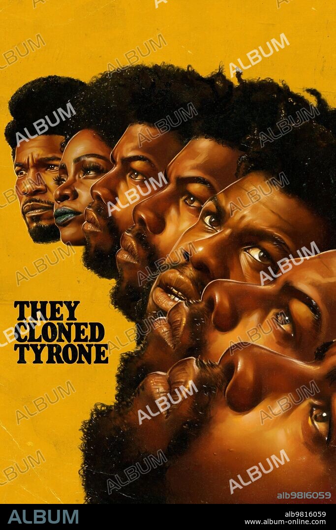 Poster of THEY CLONED TYRONE, 2023, directed by JUEL TAYLOR. Copyright MACRO / Made With Love Media.