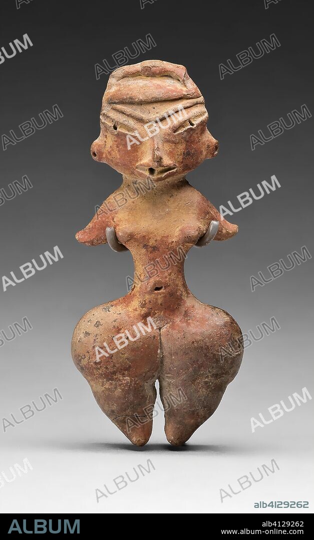 Female Figurine. Tlatilco; Tlatilco, Valley of Mexico, Mexico. Date: 500 BC-400 BC. Dimensions: H. 9.5 cm (3 3/4 in.). Ceramic and pigment. Origin: Tlatilco.
