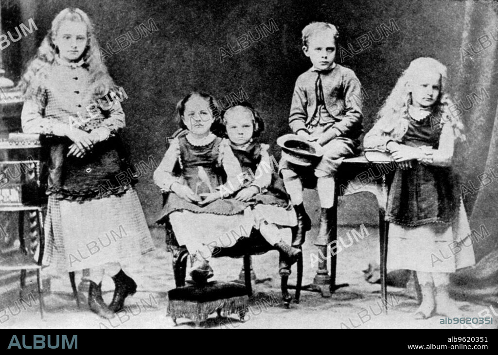 Children of the Sklodowski family, Polish, c1870-1875. Left to right: Zosia, Hela, Maria (Marie Curie 1867-1934), Joseph and Bronya.