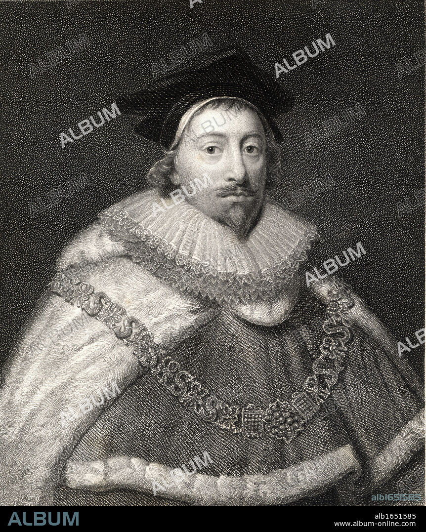 Sir Edward Coke 1552-1634. British jurist and politician. From the book 'Gallery of Portraits' published London 1833.
