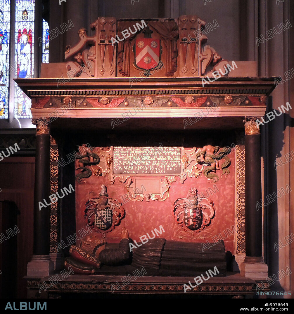 Bristol cathedral in England: Tomb of Dame Joan (1603) & Sir John Young By Samuel Baldwin.