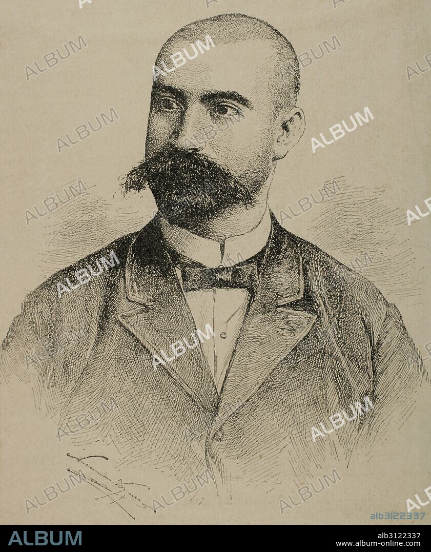 Francisco de Vidal y Careta (1801-1863). Militar y político peruano. En 1842 se hizo con la presidencia de la República Peruana y se proclamó dictador. Expulsado del Gobierno por el golpe de estado del general Manuel Ignacio de Vivanco, 1843. Retrato. Grabado por Nicamor Vàzquez. La Ilustración Española y Americana, 1892.