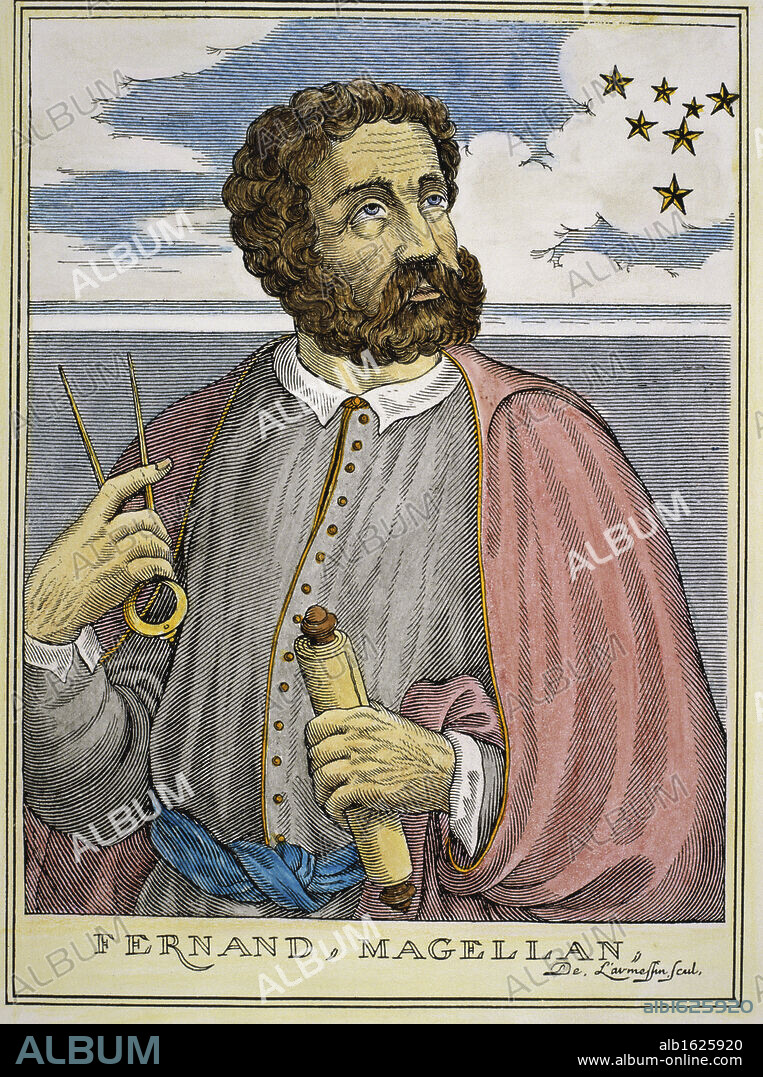 ARTIST UNKNOWN. Ferdinand Magellan (ca.1480-1521)    Portuguese Navigator  Illustration.