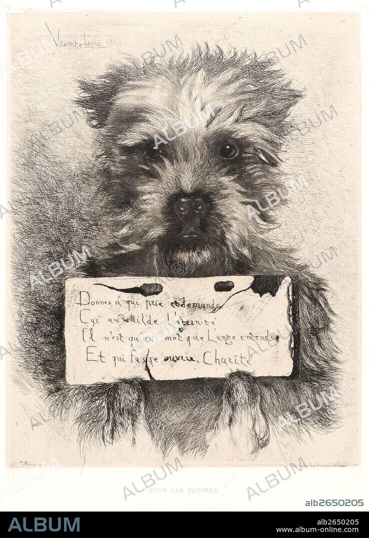 Ludovic Lepic (French, 1839 - 1889). Pour les Pauvres, 1863. Etching mounted down on white wove paper. Plate: 333 mm x 260 mm (13.11 in. x 10.24 in.).