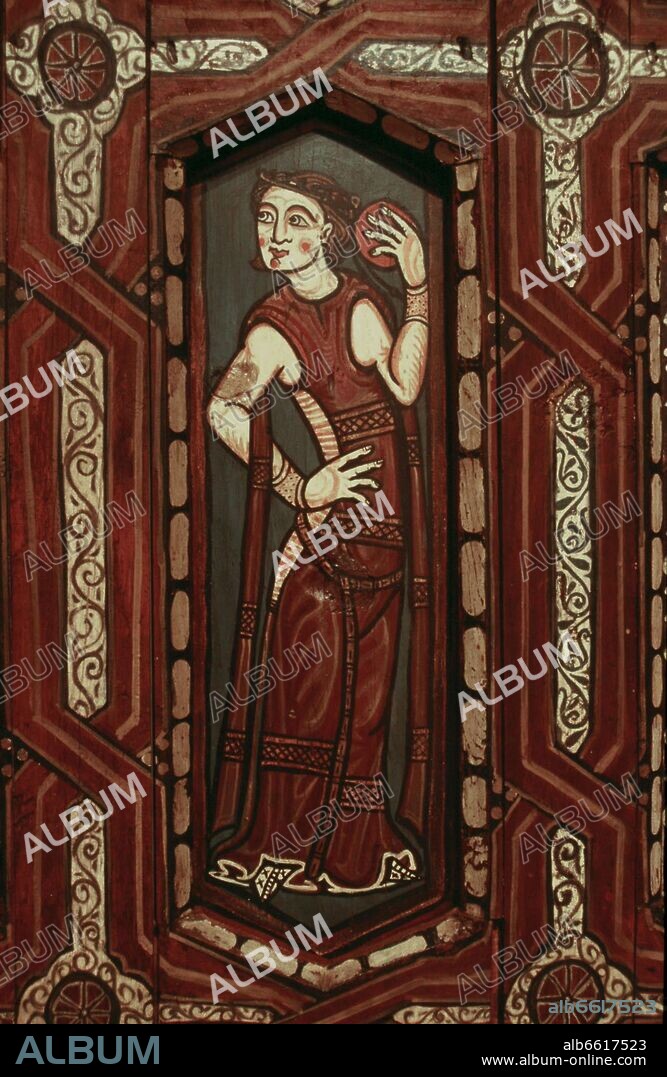 JUGLARESA. TECHUMBRE DE LA CATEDRAL DE TERUEL. TEMPLE SOBRE TABLA - SIGLO XIV.