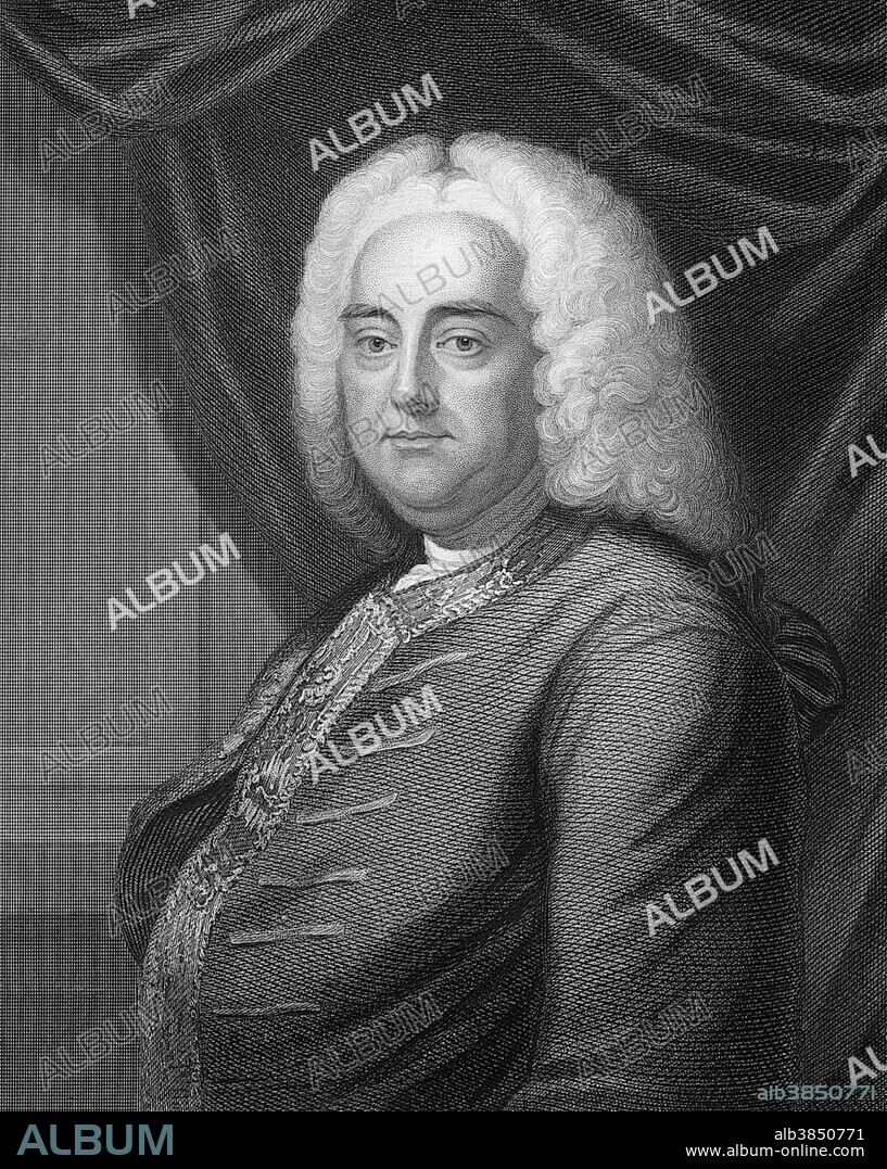 George Frederick Handel or George Frideric Handel, 1685, 1759, German-born British composer of the Baroque