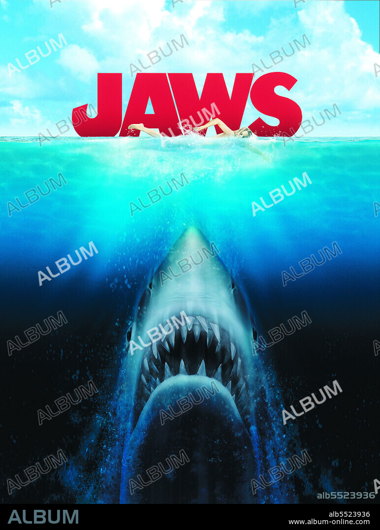 Poster de TIBURON, 1975 (JAWS), dirigida por STEVEN SPIELBERG. Copyright Zanuck/Brown Productions/Universal Pictures.