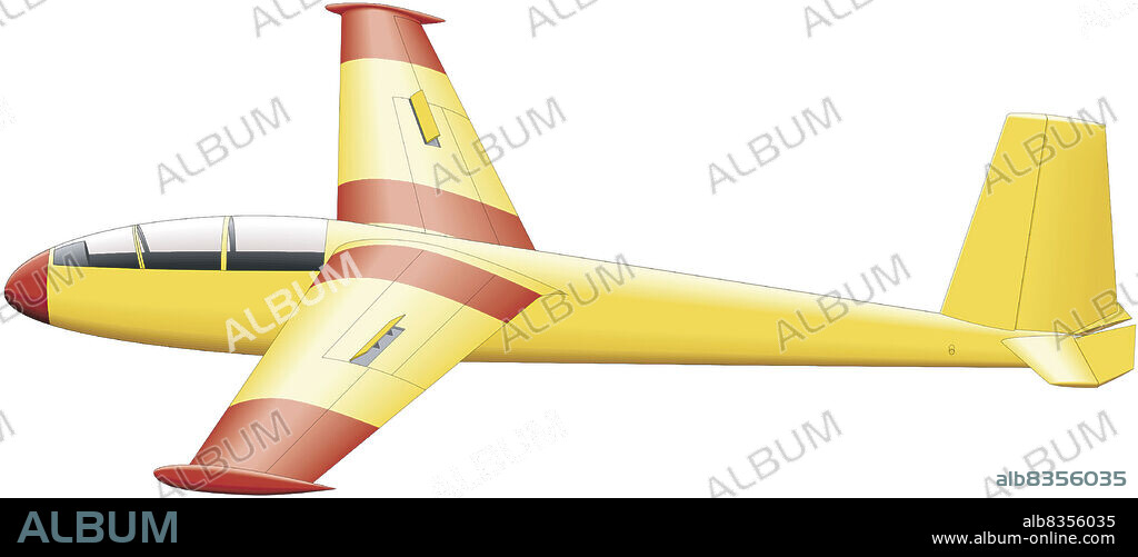 Small engineless aircraft that is launched by a tow plane and stays aloft on air currents.