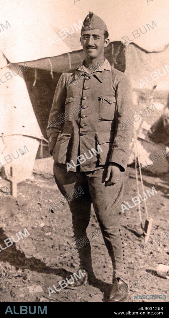 Future Spanish dictator Francisco Franco, as a young officer, in Morocco 1916.