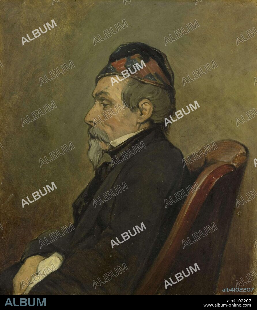 JAN WEISSENBRUCH. Portrait of Johan-Hendrick-Louis Meyer, Marine Painter. Dating: 1850 - 1866. Measurements: h 31 cm × w 27.5 cm; d 6.5 cm.