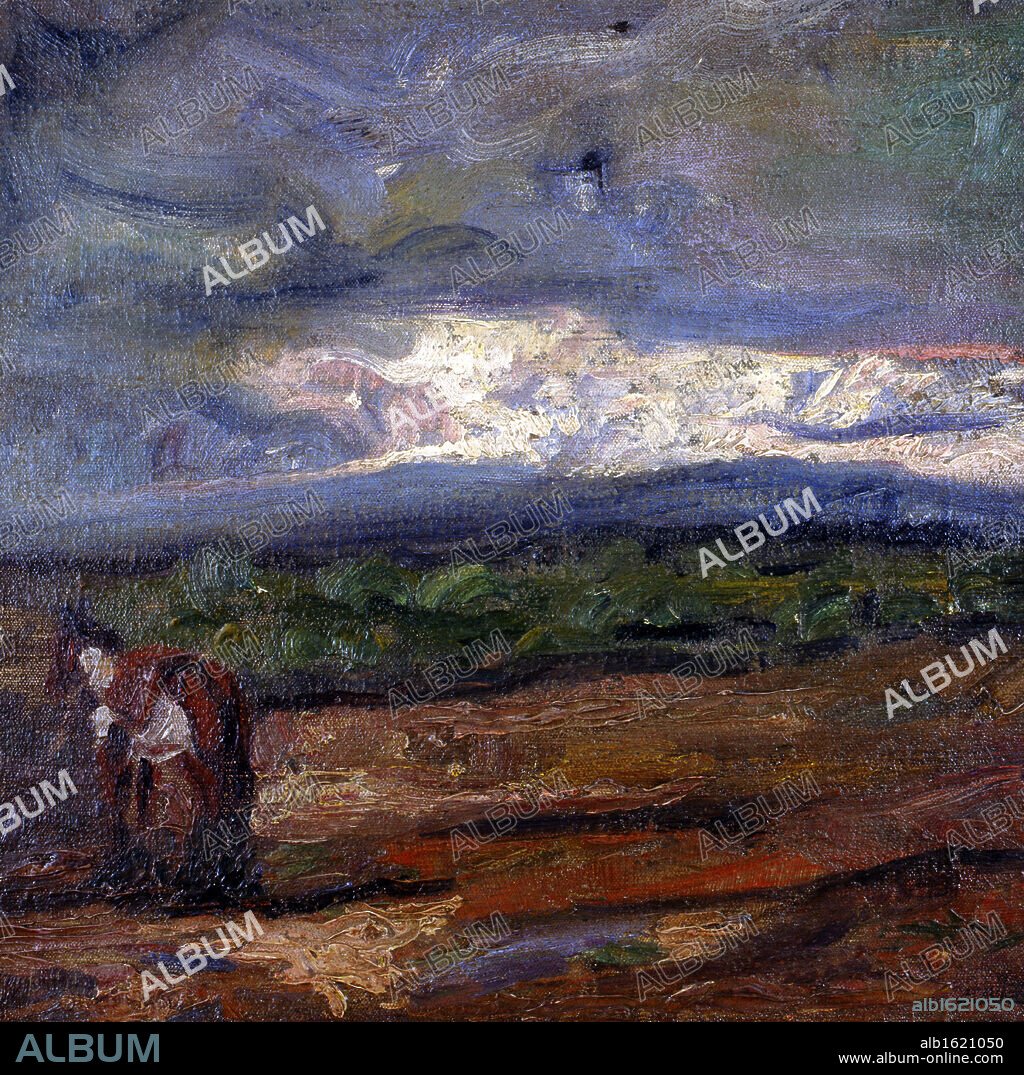 Tormenta by Fernando Fader,  oil on canvas,  1908,  Argentina,  Buenos Aires,  Zurbaran Galeria.