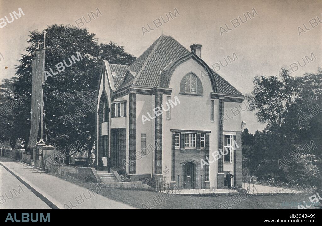 Behrens House, designed by Peter Behrens, 1901. The house designed by German architect Peter Behrens (1868-1940) in the artists` colony at Darmstadt. From The Studio Volume 24. [The Offices of the Studio Ltd., London, 1901-1902].