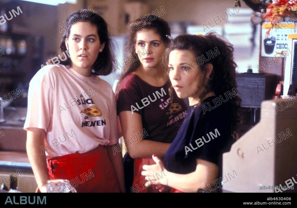 ANNABETH GISH, JULIA ROBERTS und LILI TAYLOR in PIZZA PIZZA - EIN STÜCK VOM HIMMEL, 1988 (MYSTIC PIZZA), unter der Regie von DONALD PETRIE. Copyright SAMUEL GOLDWYN COMPANY.