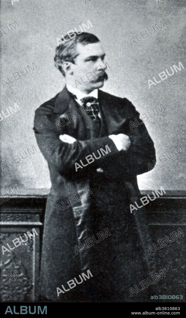 John Pierpont Morgan (April 17, 1837 - March 31, 1913) was an American financier, banker, and art collector. In 1892, Morgan arranged the merger of Edison General Electric and Thomson-Houston Electric Company to form General Electric. He was instrumental in the creation of the United States Steel Corporation. From 1890-1913, 42 major corporations were organized or their securities were underwritten, in whole or part, by J.P. Morgan and Company. At the height of Morgan's career during the early 1900s, he and his partners had financial investments in many large corporations and had significant influence over the nation's high finance and US Congress members. He directed the banking coalition that stopped the Panic of 1907. He was the leading financier of the Progressive Era, and his dedication to efficiency and modernization helped transform American business. Morgan was a physically big man with massive shoulders and piercing eyes. He died in Rome, Italy, in his sleep in 1913 at the age of 75. No photographer credited, dated 1862.