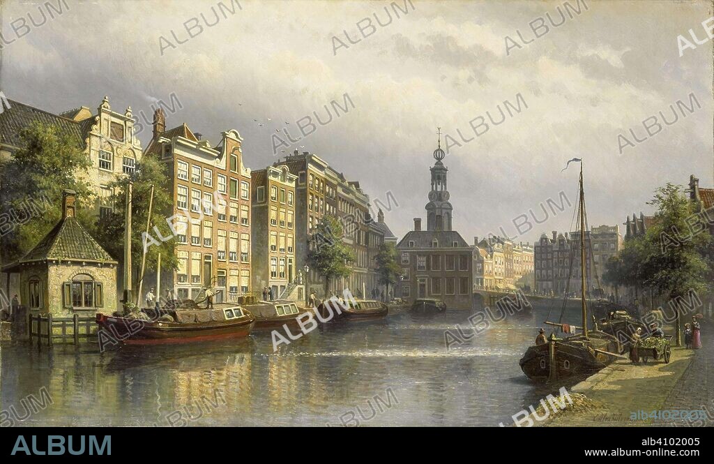 EDUARD ALEXANDER HILVERDINK. The Singel, Amsterdam, looking towards the Mint. Dating: 1884 - 1886. Measurements: h 47 cm × w 76 cm.
