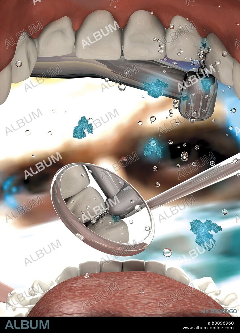 View looking from inside the mouth while at the dentist.