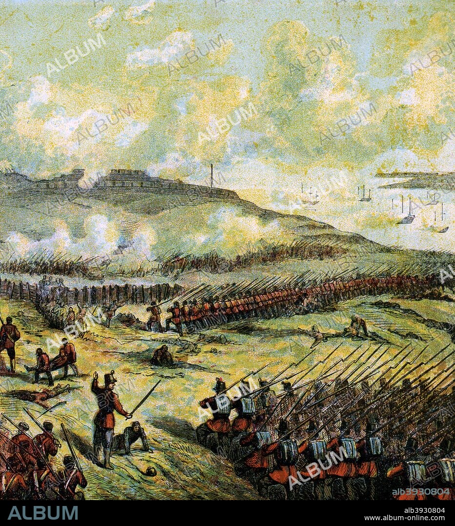 'The Battle of Inkerman, 1854', (c1850s). A battle of the Crimean War that resulted in a British and French, victory against the Russian army. Colour plate taken from the book Pictures of English History, George Routledge And Sons, (London, New York, c1850).