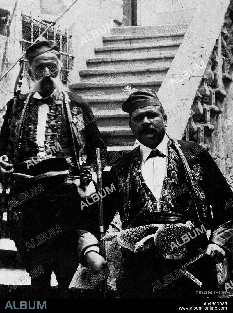 Typical costumes of Scutari. Albania. 1900.
