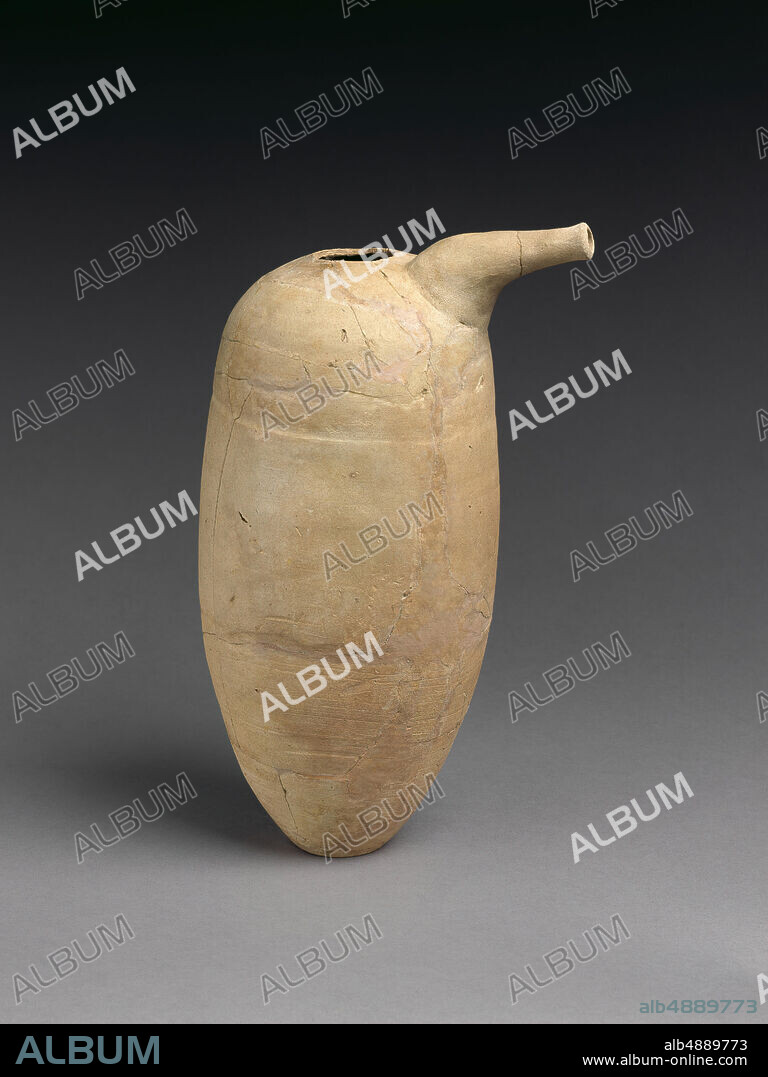Spouted jar, MiddleLate Uruk, Date ca. 34003200 B.C., Mesopotamia, Nippur, Ceramic, 10.91 in. (27.71 cm), Ceramics-Vessels.