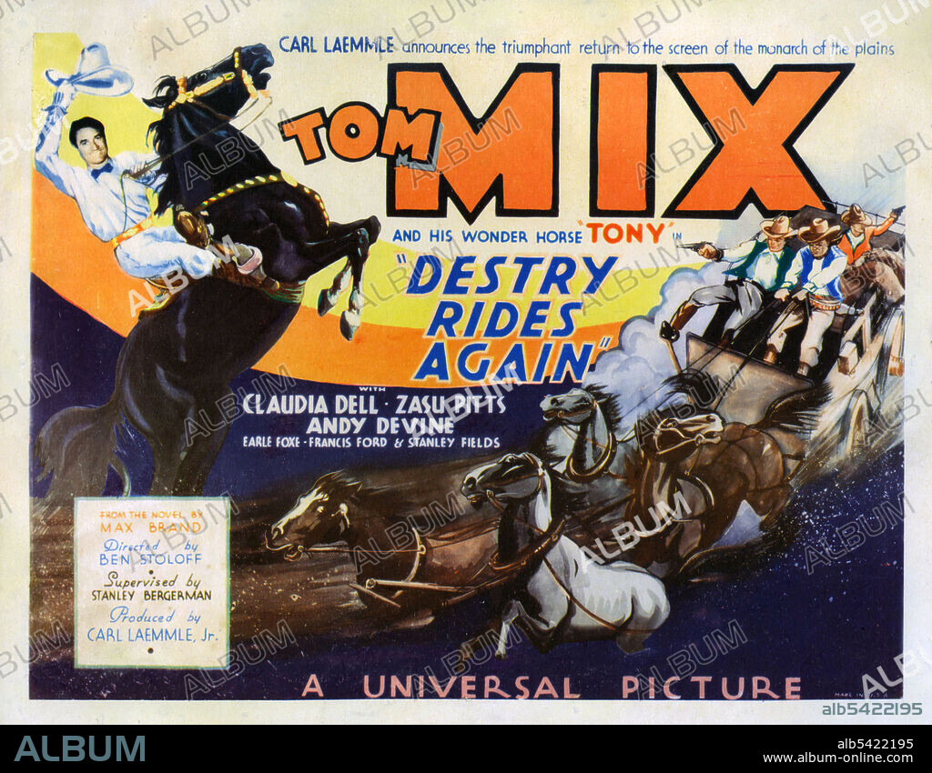 Poster of DESTRY RIDES AGAIN, 1932, directed by BEN STOLOFF. Copyright UNIVERSAL PICTURES.