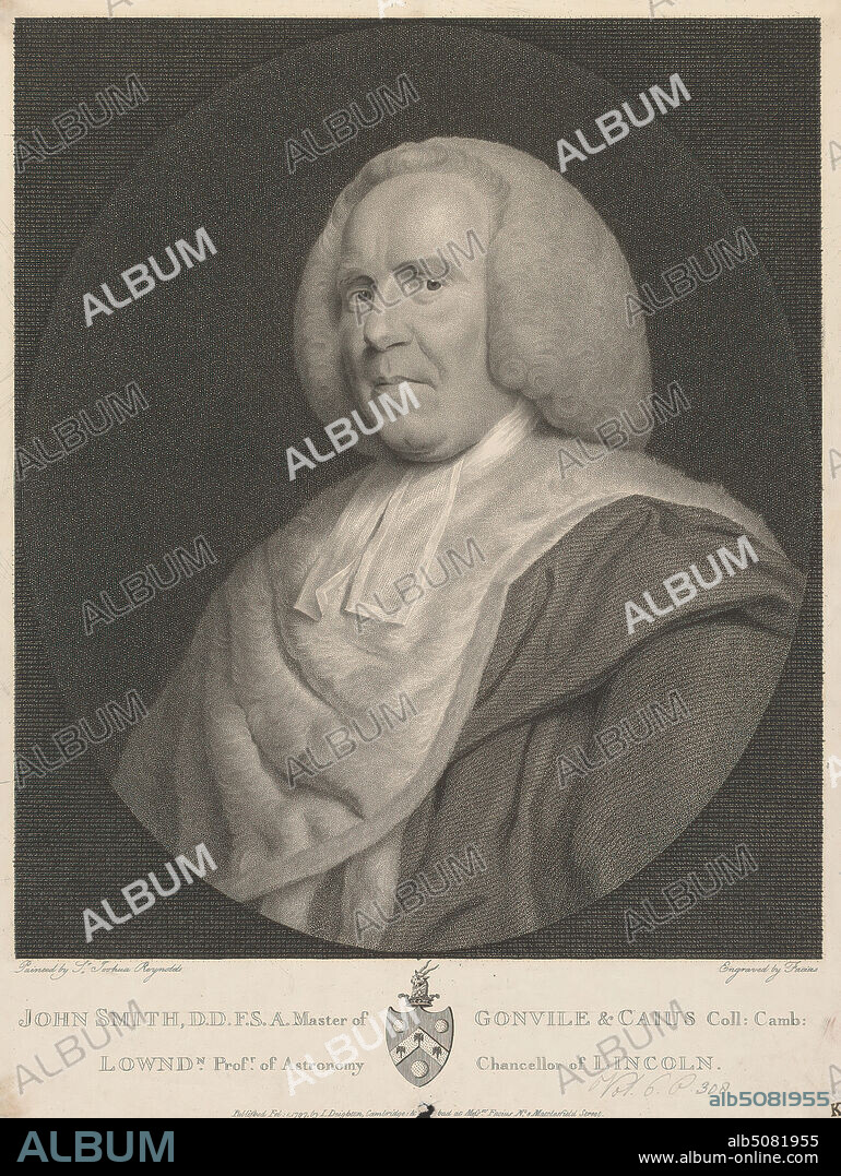 John Smith, D.D.F.S.A., George Siegmund Facius, 17501804, after Sir Joshua Reynolds RA, 17231792, British, 1797, Stipple engraving and line engraving on moderately thick, slightly textured, cream, wove paper, Sheet: 16 11/16 × 12 5/8 inches (42.4 × 32.1 cm) and Image: 13 7/8 × 11 7/8 inches (35.2 × 30.2 cm).