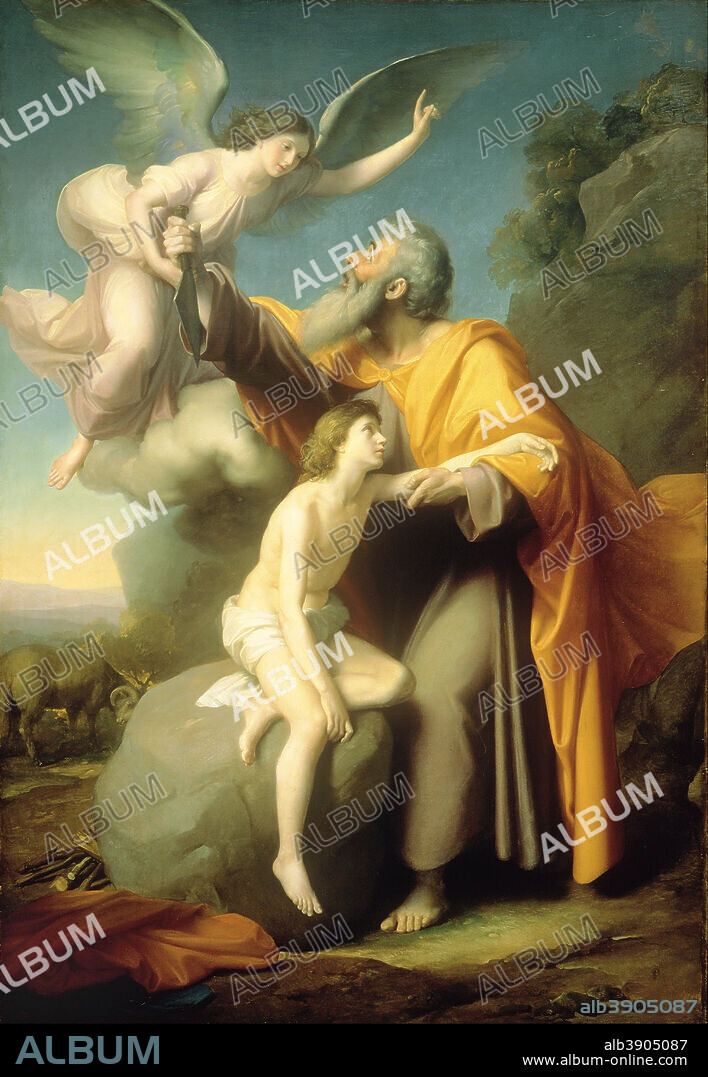 SANTIAGO REBULL. Sacrificio de Isaac The Sacrifice of Isaac. Date/Period: 1857. Painting. Oil on canvas. Height: 273 cm (107.4 in); Width: 186 cm (73.2 in).