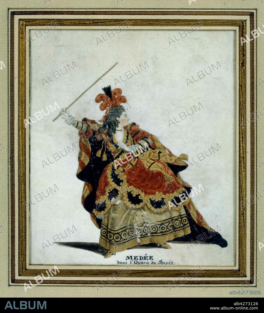 JEAN-LOUIS FESCH. Médée. Costume design for the opera Thésée by Jean-Baptiste Lully.