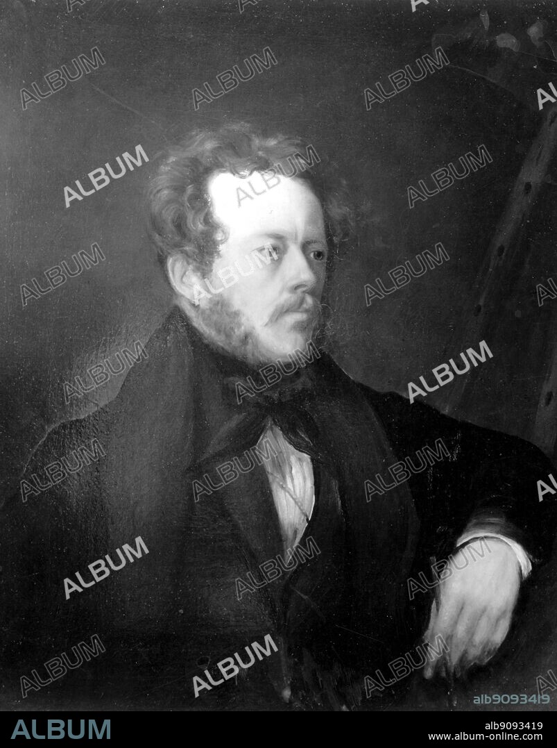 Self portrait by Conrad Martens (1801-1878). Robert FitzRoy said that his great disappointment at losing Earle was 'diminished by meeting Mr Martens at Monte Video, and engaging him to embark with me as my draughtsman.' On the Beagle, the artist Augustus Earle left due to health problems and was replaced by Conrad Martens. From Darwin and the Beagle by Alan Moorhead, page 134.