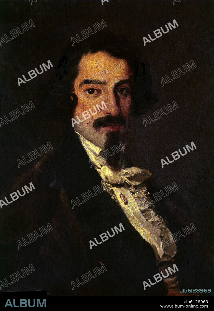 MANUEL ARROYO Y LORENZO. 'Portrait of José de Espronceda', 19th century.