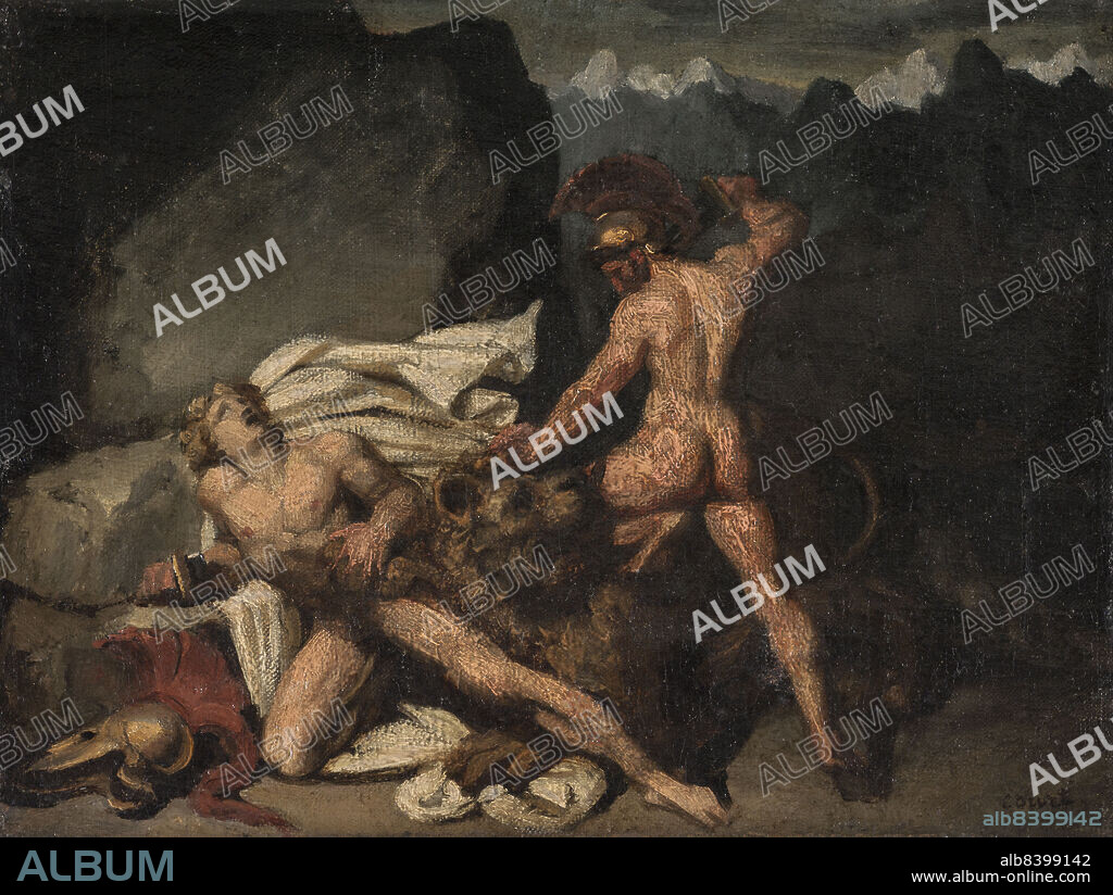 JOSEPH-DESIRE COURT. Scène héroïque. Caïn et Abel, mid 19th century. Heroic scene - Cain and Abel.
