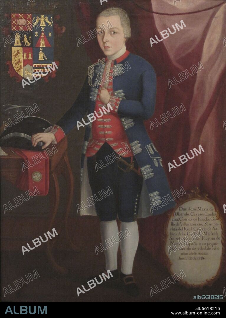 FRANCISCO CASTILLO. RETRATO DE JOSE MARIA DE OVANDO - 1786 - OLEO/TELA - PINTURA BARROCA.