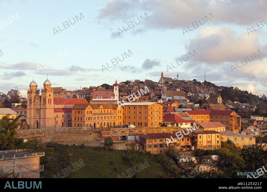 Ambozontany Cathedral, Fianarantsoa Haute Ville in the afternoon, central area, Madagascar, Africa.