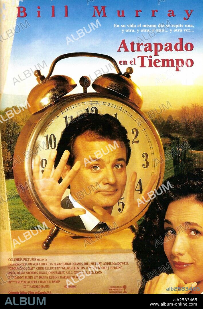 Plakat zu ... UND TÄGLICH GRÜSST DAS MURMELTIER, 1993 (GROUNDHOG DAY), unter der Regie von HAROLD RAMIS. Copyright COLUMBIA TRISTAR.