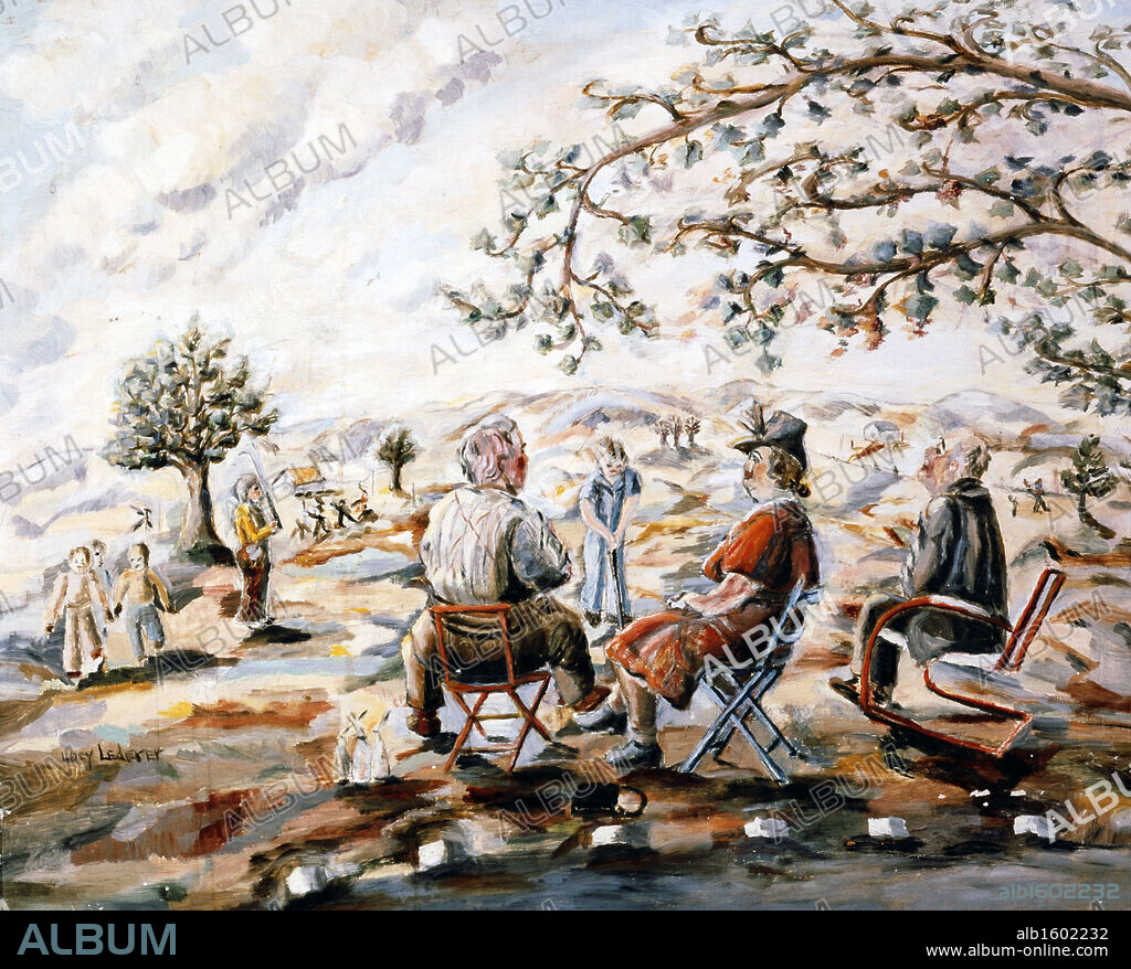 Country Club Critics by Lucy Lederer,  (1892-1991),  USA,  Pennsylvania,  Philadelphia,  Pennsylvania State University,  College of Earth and Mineral Sciences,  Steidle Collection.