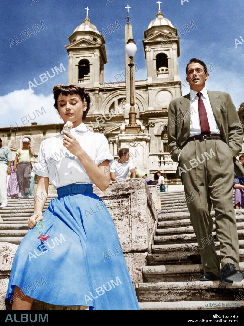 AUDREY HEPBURN und GREGORY PECK in ROMAN HOLIDAY, 1953, unter der Regie von WILLIAM WYLER. Copyright PARAMOUNT PICTURES.